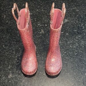 Sparkly Pink Kids Rain Boots